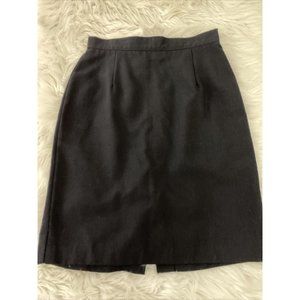 Pinstripe Petites Vintage black lined Pencil Skirt Size 14 Zip Back